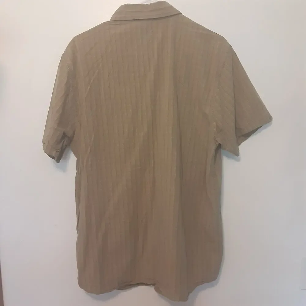 THE NORTH FACE Mens Short Sleeve Casual Beige Button Up Shirt Size L Outdoors